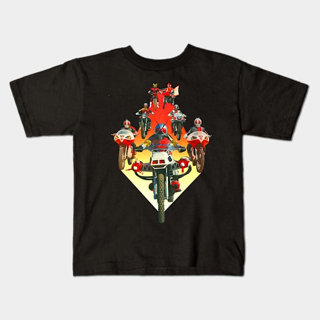 Kamen Rider Showa Gang Kids T-Shirt by Dragna99